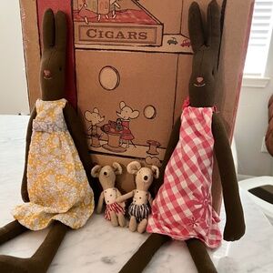 Maileg retired brown bunnies.